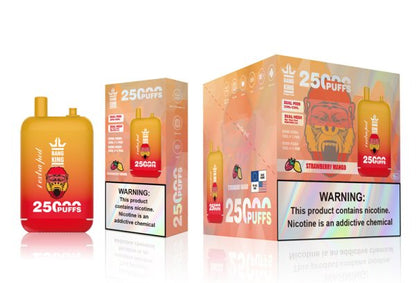 Bang King 25000 Puffs - 46mL Dual Tank (0% to 5% Nicotine) 650mAh Battery ，12 Flavors