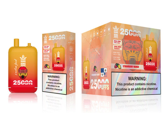 Bang King 25000 Puffs - 46mL Dual Tank (0% to 5% Nicotine) 650mAh Battery ，12 Flavors