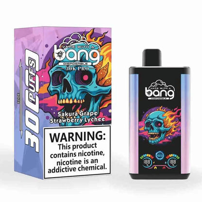 Bang 30000 Puffs PRO 30k puffs Disposable Vape(0% TO 5%Nicotine ) 30ML 850mah Rechargeable 16 Flavors