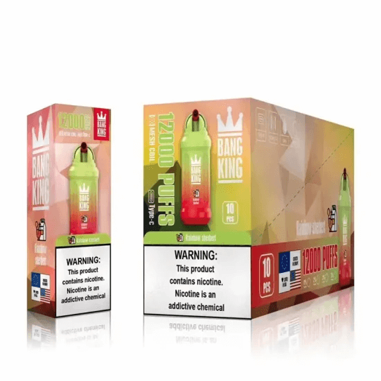 Bang King 12000 Puffs Disposable Vape(0% to 5% Nicotine)- 23ml E-Liquid, 850mAh Battery 20 Flavors