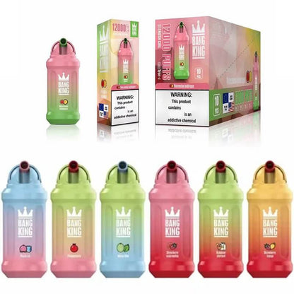 Bang King 12000 Puffs Disposable Vape(0% to 5% Nicotine)- 23ml E-Liquid, 850mAh Battery 20 Flavors