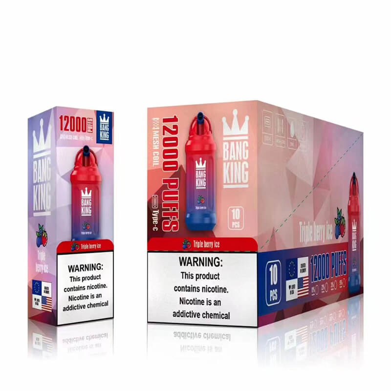 Bang King 12000 Puffs Disposable Vape(0% to 5% Nicotine)- 23ml E-Liquid, 850mAh Battery 20 Flavors