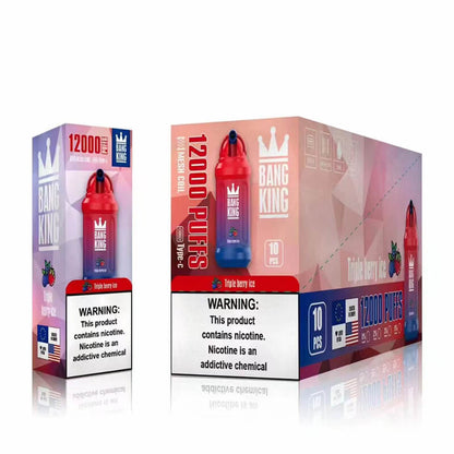 Bang King 12000 Puffs Disposable Vape(0% to 5% Nicotine)- 23ml E-Liquid, 850mAh Battery 20 Flavors