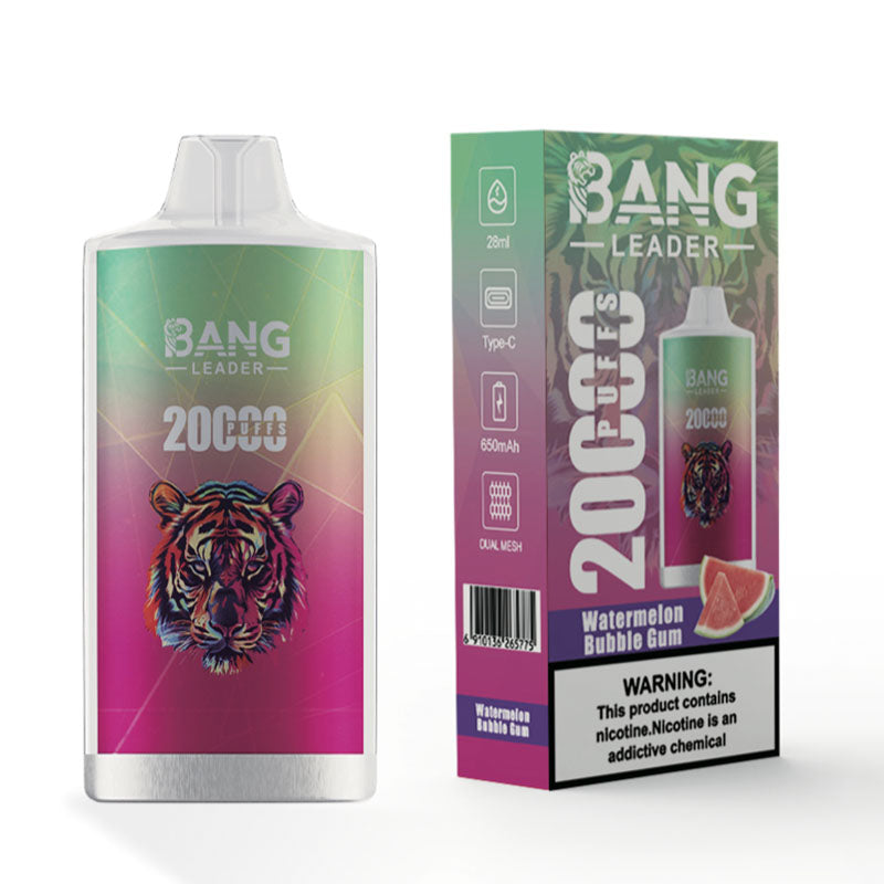 Bang Leader 20000 Puffs Disposable Vape(0% to 5% Nicotine) - 28ml E-Liquid, 650mAh Battery,Summer 12 Flavors