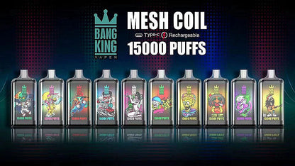 Bang King 15000 Puffs 0% 2% 3% 5% Nicotine Rechargeable Disposable Pod