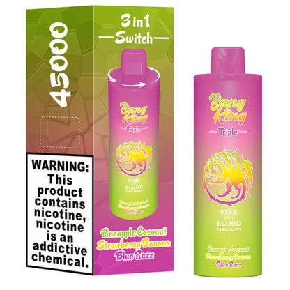 Bang King Triple 45000 Puffs Vape - 3*15ml E-liquid, 650mAh ,0%-5% Nicotine, 10 Flavors