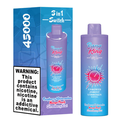 Bang King Triple 45000 Puffs Vape - 3*15ml E-liquid, 650mAh ,0%-5% Nicotine, 10 Flavors