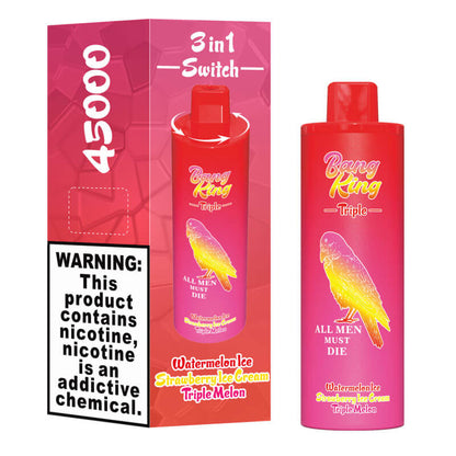 Bang King Triple 45000 Puffs Vape - 3*15ml E-liquid, 650mAh ,0%-5% Nicotine, 10 Flavors