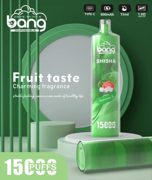 Bang 15000 Puffs Vape 15K Disposable Vape Pen E Cigarette Prefilled 15ml  600mAh Disposable Vape 20 Flavors