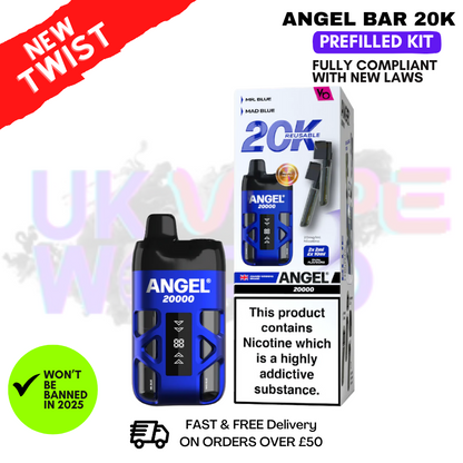 Blue Edition Angel Bar 20K Puff Twist Prefilled Pod Kit - £11.99