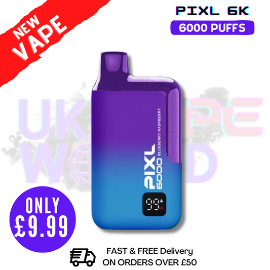 Blueberry Raspberry Pixl 6000 6K Puff Disposable Bar - Only £9.99