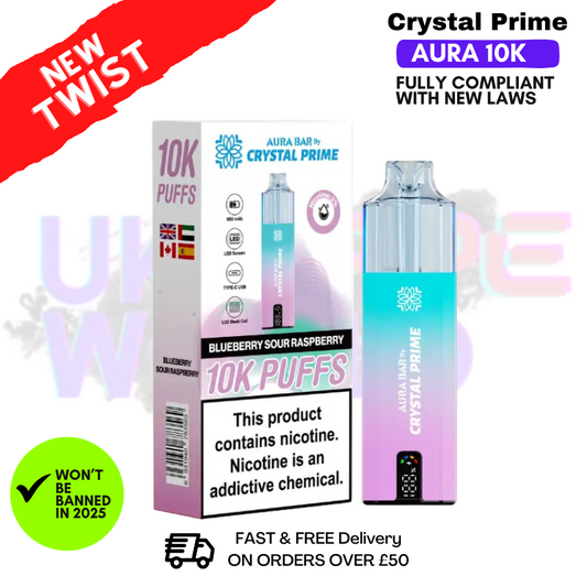 Blueberry Sour Raspberry Crystal Prime 10K Puff Pod Kit