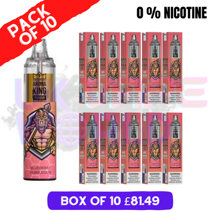 Blueberry Bubblegum - RandM Tornado 7000 Puff (0MG) Pack Of 10