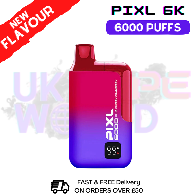 Blue Cherry Cranberry Pixl 6000 6K Puff Disposable Bar - Only £9.99