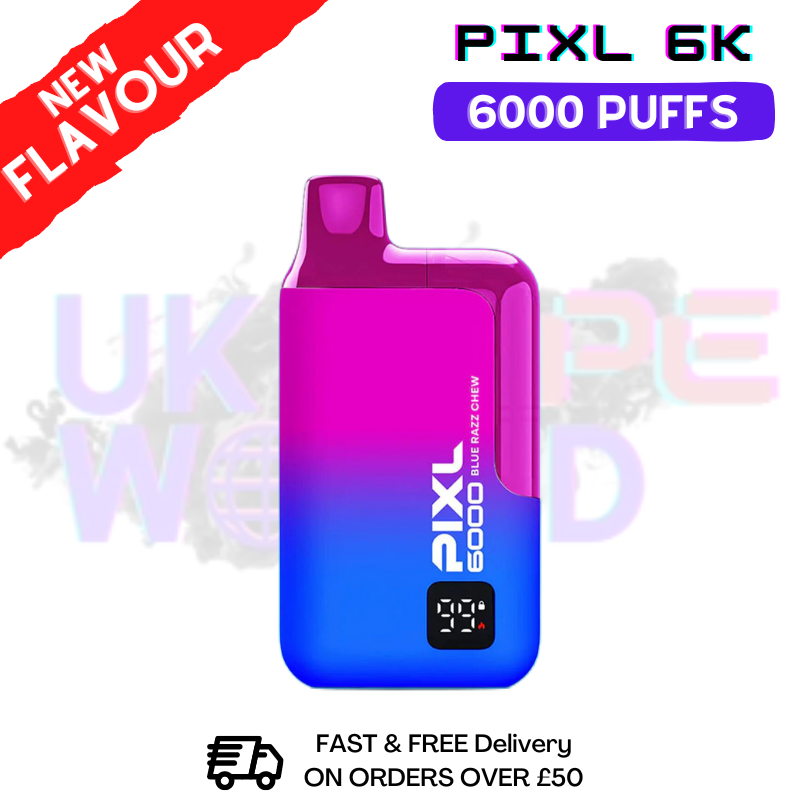 Blue Razz Chew Pixl 6000 6K Puff Disposable Bar - Only £9.99
