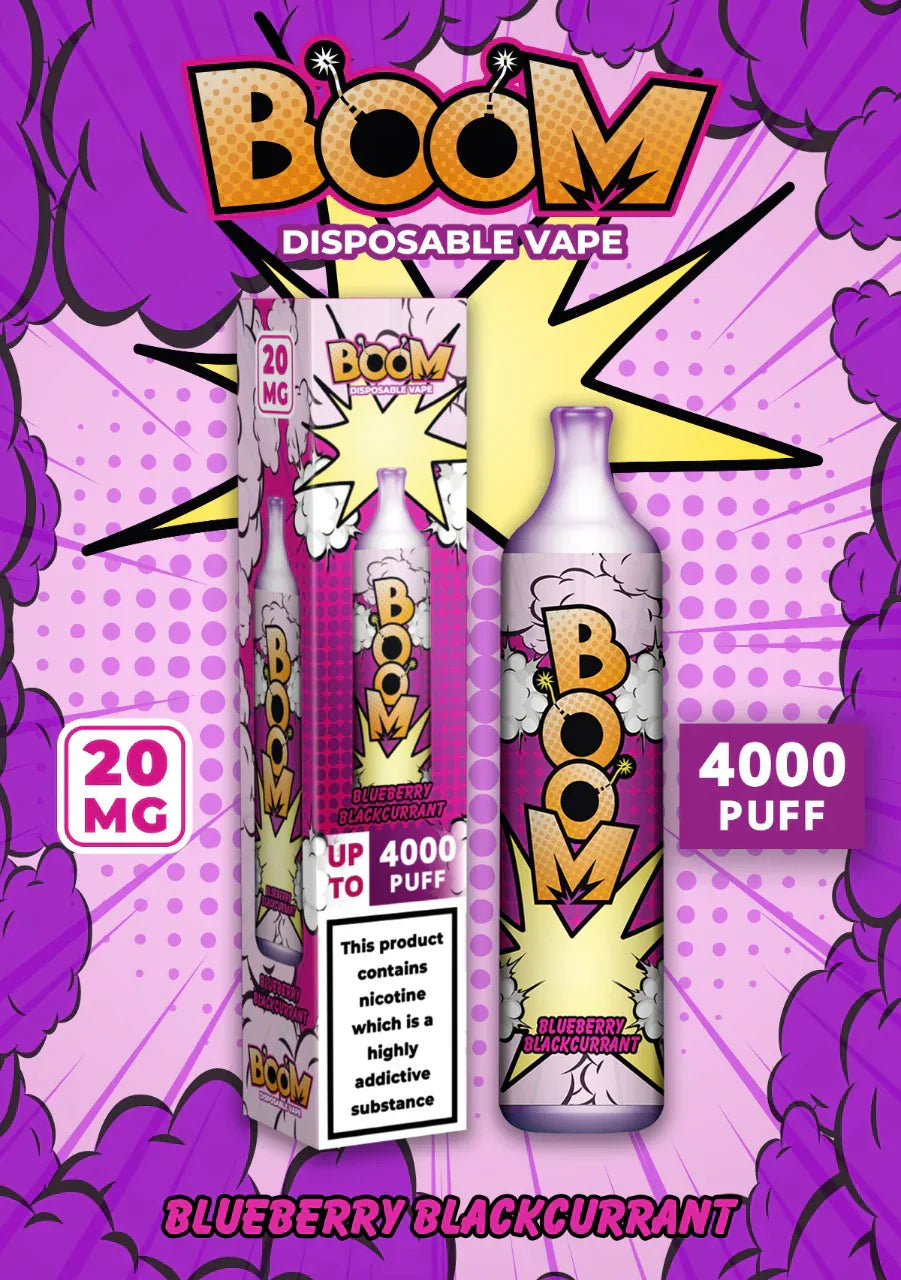 Pack of 10 Boom Disposable Vape2 ml 20 mg Up to 4000 Puffs Non rechargeable