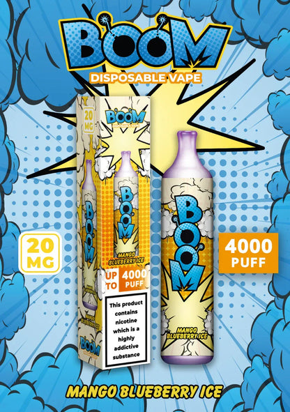 Pack of 10 Boom Disposable Vape2 ml 20 mg Up to 4000 Puffs Non rechargeable