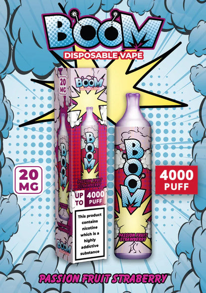 Pack of 10 Boom Disposable Vape2 ml 20 mg Up to 4000 Puffs Non rechargeable