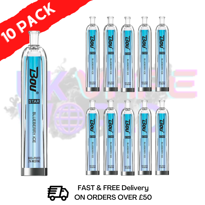 Blueberry ICE - BOU STAR BAR 600Puff Box of 10