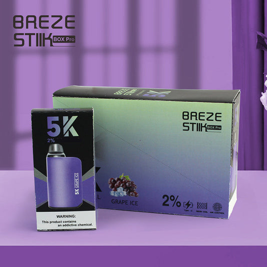 Breze Stiik Box Pro | 5K Puffs | Adjustable Airflow | 12 Flavors