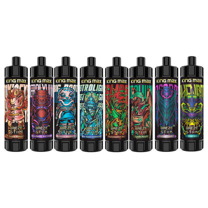Breze Kingmax 10K Puffs | Sub-Ohm DTL | 20ml 0-5% Nic | 12 Flavors