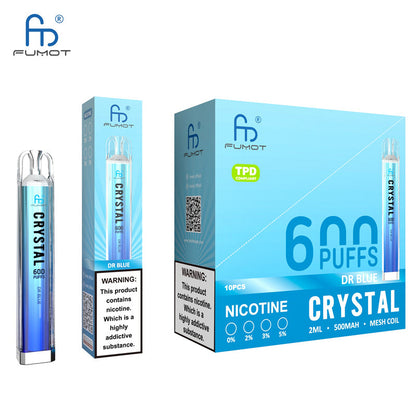 RandM Crystal 600 Puffs Disposable Vape - 2ml, 12 Flavors, Rechargeable