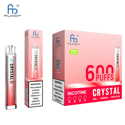 RandM Crystal 600 Puffs Disposable Vape - 2ml, 12 Flavors, Rechargeable
