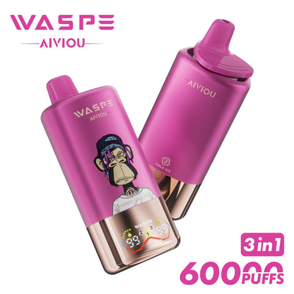 Waspe 60000 60K Puffs Disposable Vape – Triple Flavors,Triple Mesh Coil,Smart LED Display