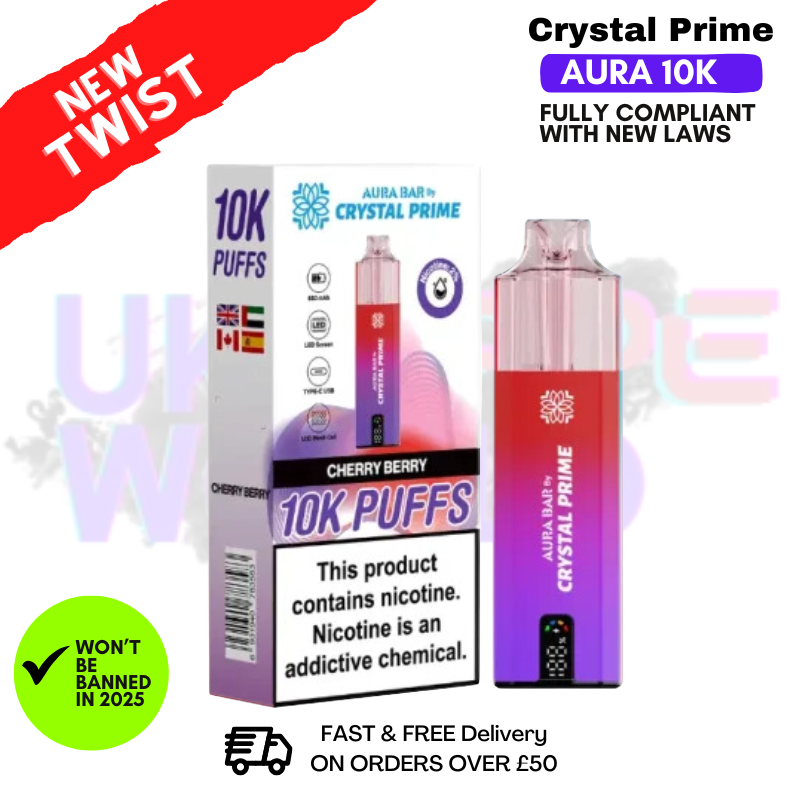 Cherry Berry Crystal Prime 10K Puff Pod Kit