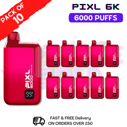 Cherry Ice Pixl 6000 6K Puff Box Of 10 - ONLY £74.99