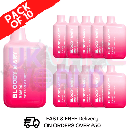 Cotton Candy ICE - Bloody Mary 600Puff Box of 10