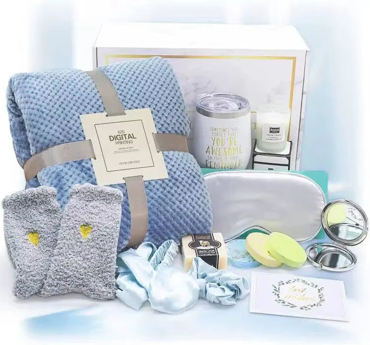 Home Spa Gift Box, Birthday Wedding Gift, Cuban Candle Jar, Tumbler, Quick Recovery Gift Set, Feminine Care Set