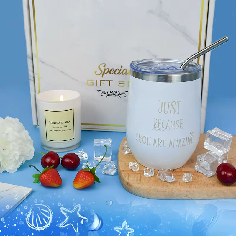 Home Spa Gift Box, Birthday Wedding Gift, Cuban Candle Jar, Tumbler, Quick Recovery Gift Set, Feminine Care Set