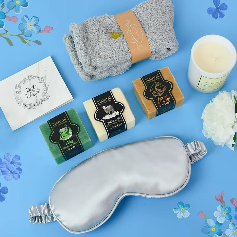 Home Spa Gift Box, Birthday Wedding Gift, Cuban Candle Jar, Tumbler, Quick Recovery Gift Set, Feminine Care Set