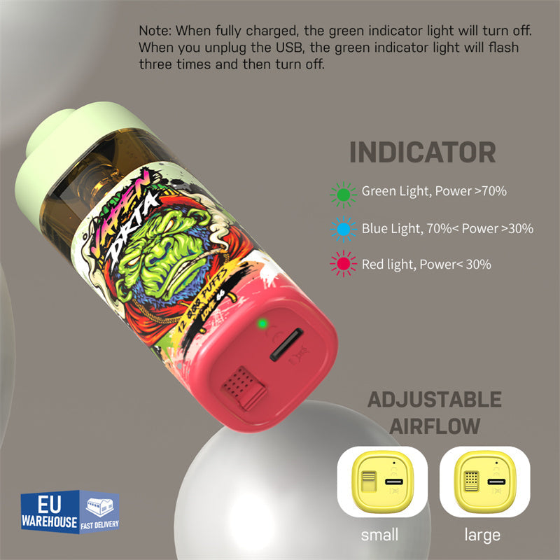 VAPEN DRTA 12000 Puff OCS Refillable NO Leaking RGB Light Open System Vape Germany Wholesale Disposable 12k Tornado