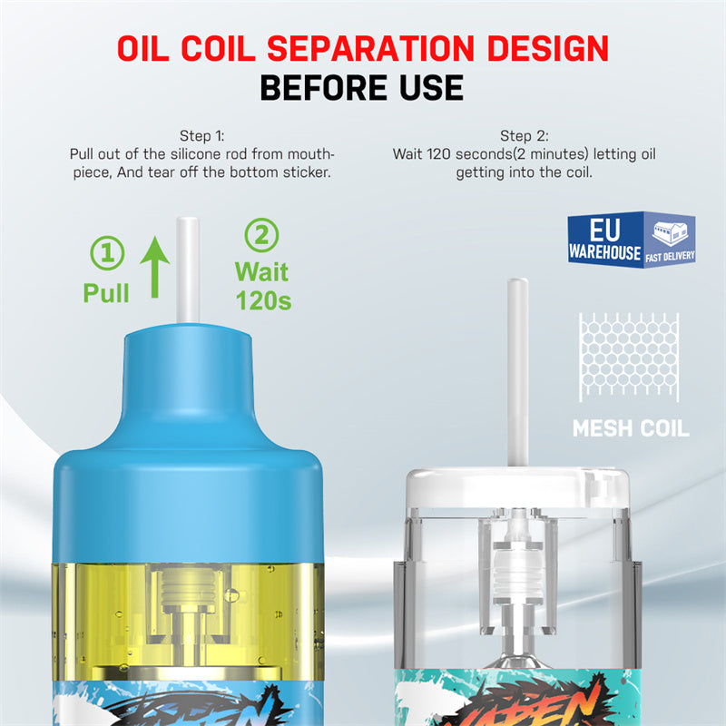 VAPEN DRTA 12000 Puff OCS Refillable NO Leaking RGB Light Open System Vape Germany Wholesale Disposable 12k Tornado