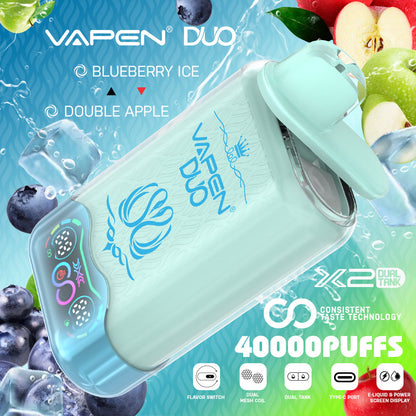Unleash the Ultimate Experience with VAPEN Duo Twins 40k Puffs Vape– Two Bold Flavors. One Powerful Pod!