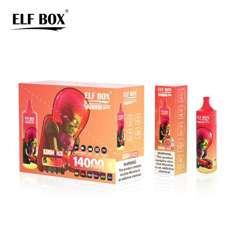 ELF BOX RGB 14000 Pro Disposable Vape – 14000 Puffs, Mesh Coil, 12 Flavors