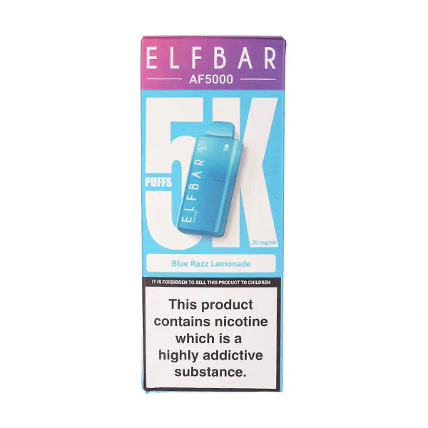 Elf Bar AF5000 Disposable Vape Up To 5000 Puffs 2ml Prefilled E-Liquid 10ml Refill Container