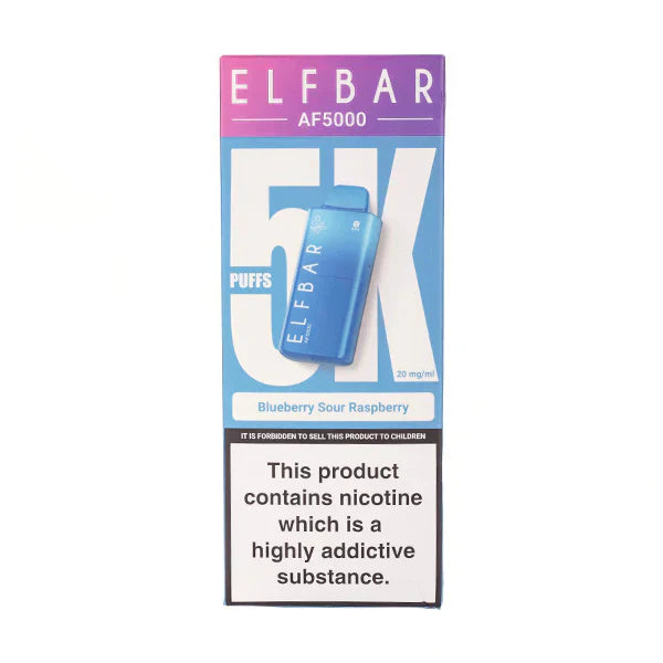 PACK OF 5 PC-  Elf Bar AF5000 Disposable Vape TPD UK