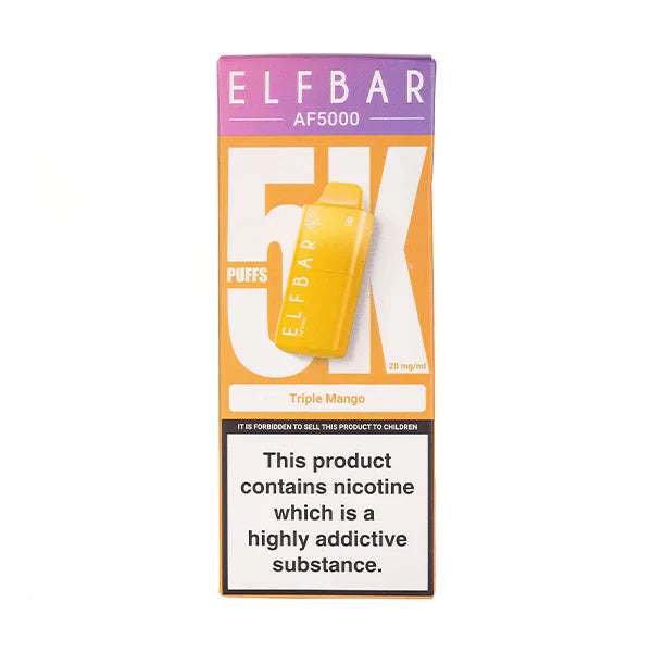 PACK OF 5 PC-  Elf Bar AF5000 Disposable Vape TPD UK