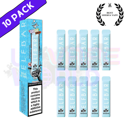 Elf Bar Shisha 600puff - Blue Razz Flavour Box of 10