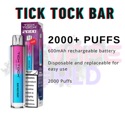 Blue Razz Blast Tick Tock Mini 2000 Puff Kit