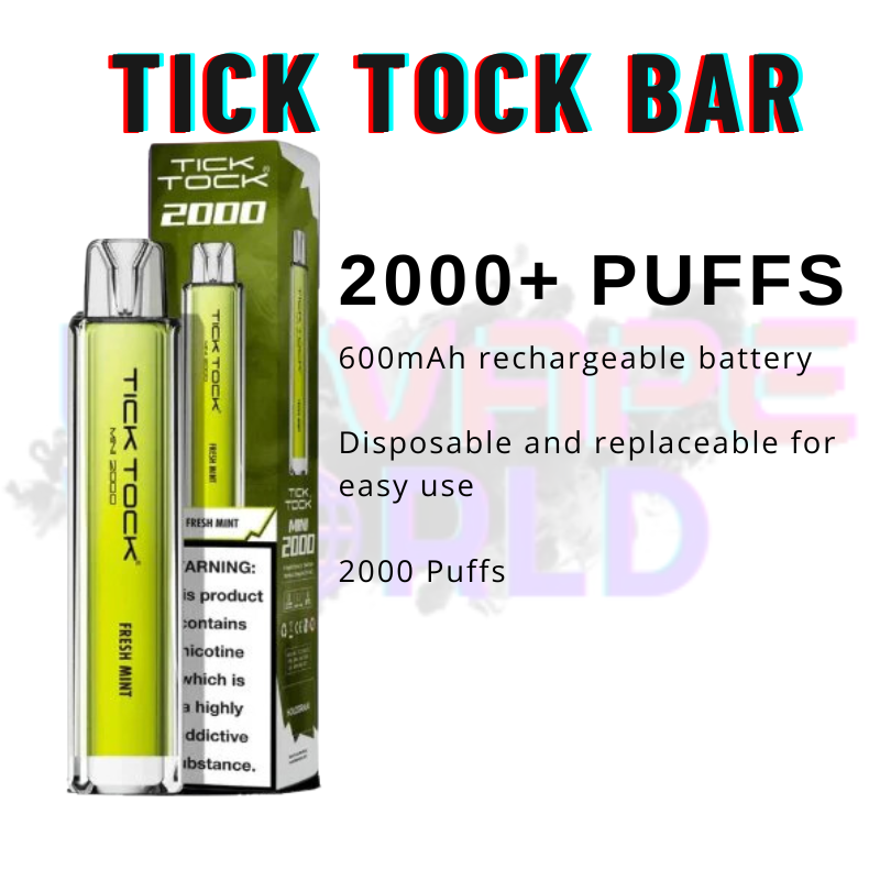 Fresh Mint Tick Tock Mini 2000 Puff Kit