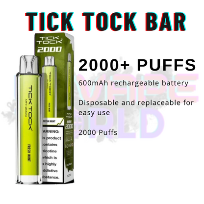 Fresh Mint Tick Tock Mini 2000 Puff Kit