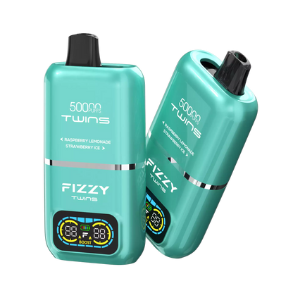 Fizzy Twins 50000 Puffs Dual Tank Double Flavor 12 Colors 2% 5% Low Nicotine Bulk Buy Rechargeable Disposable Vapes Pen Wholesale