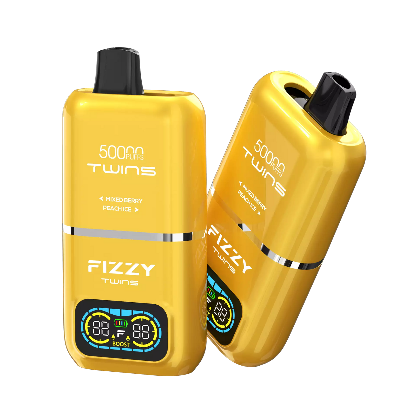 Fizzy Twins 50000 Puffs Dual Tank Double Flavor 12 Colors 2% 5% Low Nicotine Bulk Buy Rechargeable Disposable Vapes Pen Wholesale