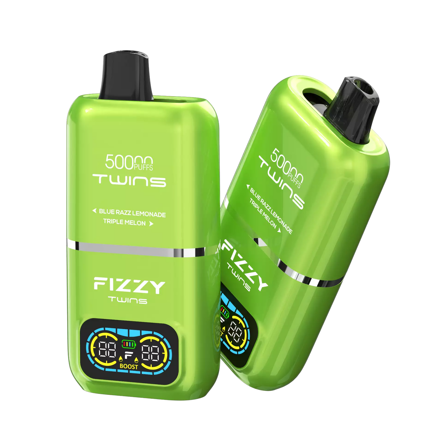 Fizzy Twins 50000 Puffs Dual Tank Double Flavor 12 Colors 2% 5% Low Nicotine Bulk Buy Rechargeable Disposable Vapes Pen Wholesale