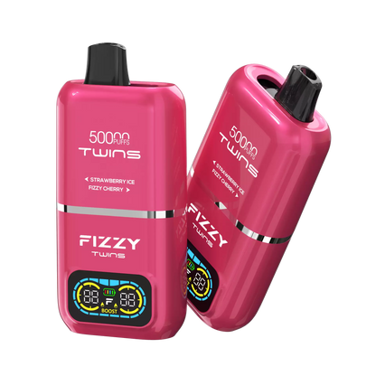 Fizzy Twins 50000 Puffs Dual Tank Double Flavor 12 Colors 2% 5% Low Nicotine Bulk Buy Rechargeable Disposable Vapes Pen Wholesale