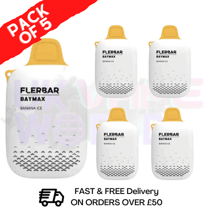 Banana ICE - FlerBar Baymax 3500 Puff Bar Pack Of 5 Vape Pen